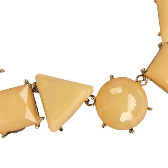 Yellow Stone Cabochon Bib Necklace - Picture 2 of 4